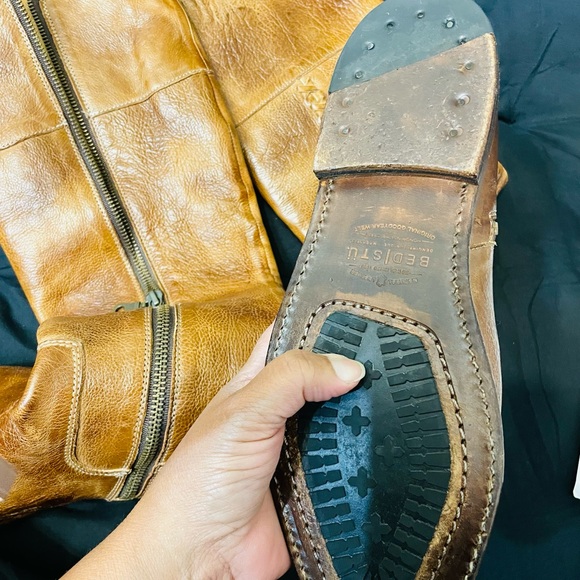 BED|STU Rich Tan Leather Over the Knee Boots - Picture 6 of 7